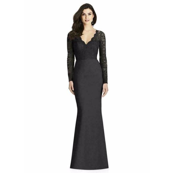 NEW! Dessy Collection Size 2 Marquis Lace Crepe Trumpet Dress $278 msrp I24-3 - Picture 1 of 9